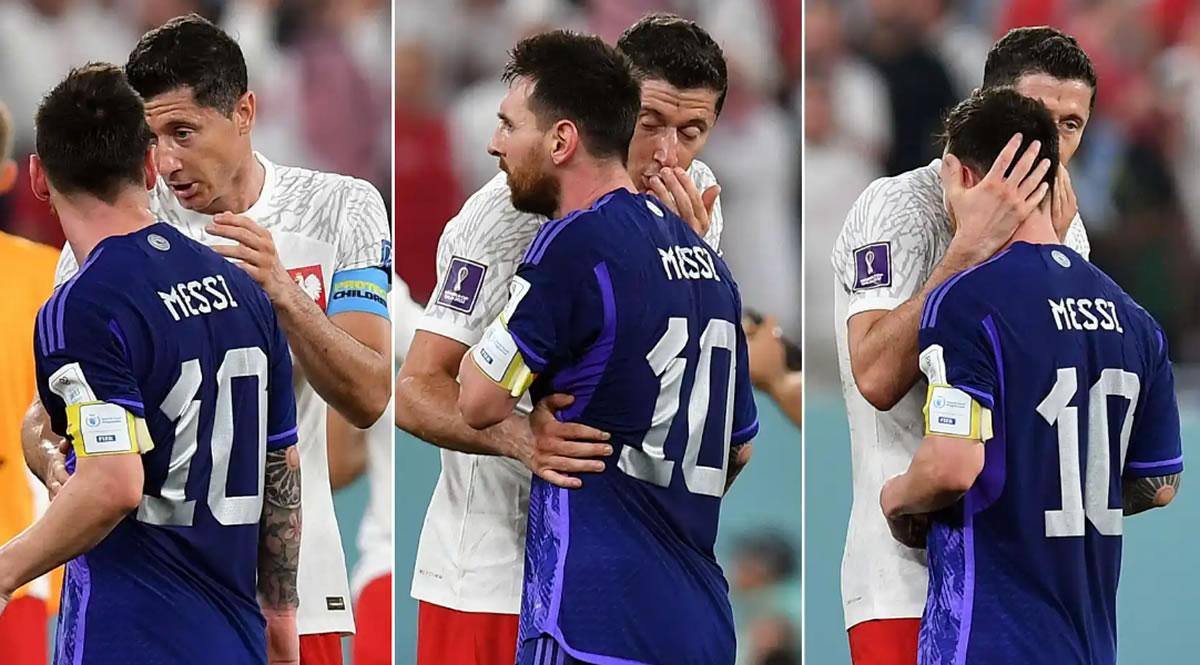 El argentino y el polaco fumaron la pipa de la paz después del partido.