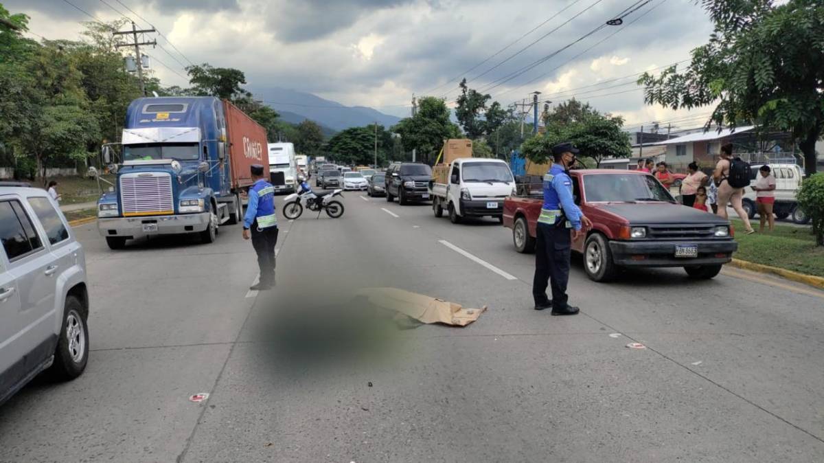 Mujer muere tras ser atropellada por un autobús en el bulevar del sur de San Pedro Sula