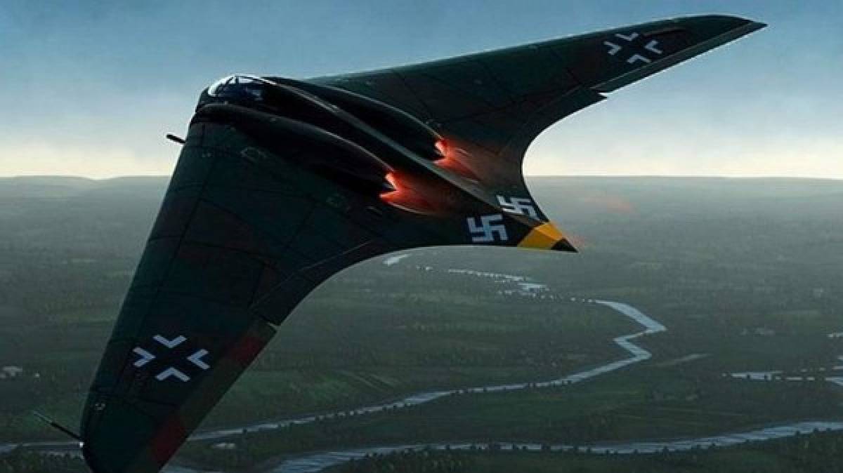 El Horten Ho 229: Este moderno avión bombardero podía alcanzar velocidades próximas a los 1.000 kilómetros por hora y volar a casi 49.000 pies de altura, transportando hasta 900 kilos de armas.