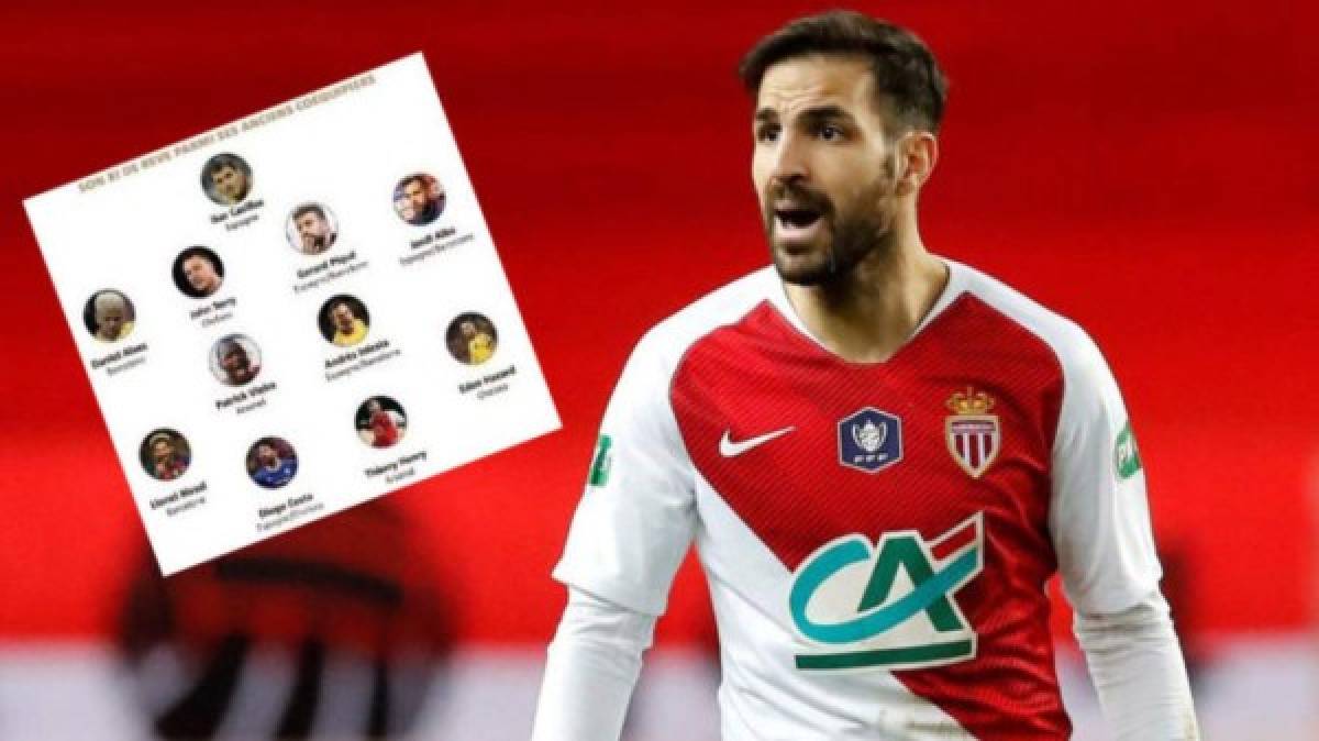 El jugador español Cesc Fàbregas dio recientemente su once ideal y admite que le faltan Puyol y David Villa. Lo conforman: Casillas, Dani Alves, John Terry, Gerard Piqué, Jordi Alba, Patrick Vieira, Iniesta, Messi, Diego Costa, Henry y Hazard.<br/>