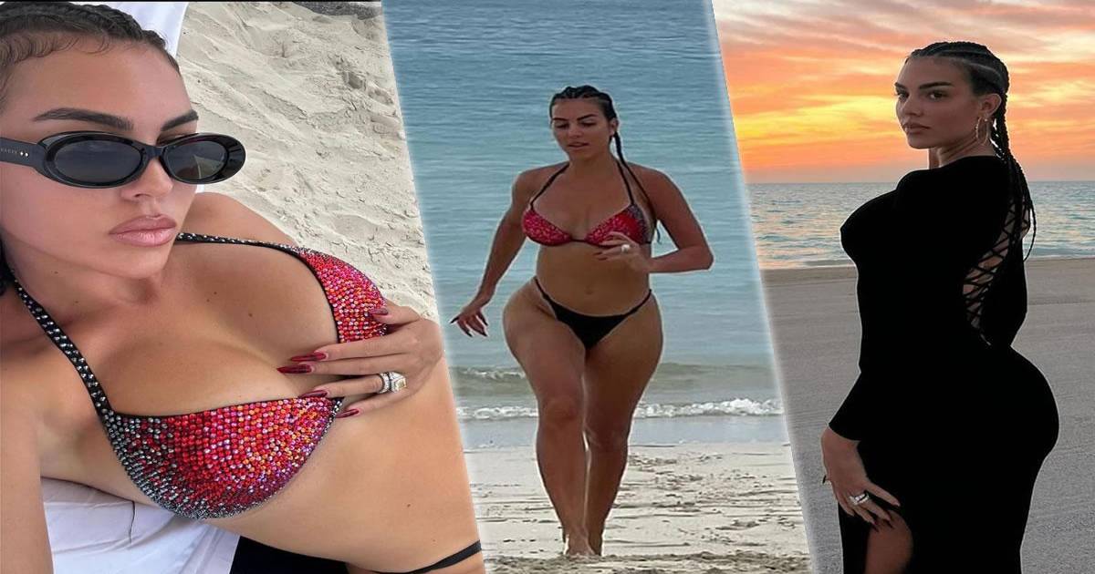 Georgina Rodríguez presume sus curvas en la playa con Cristiano y las redes están en llamas