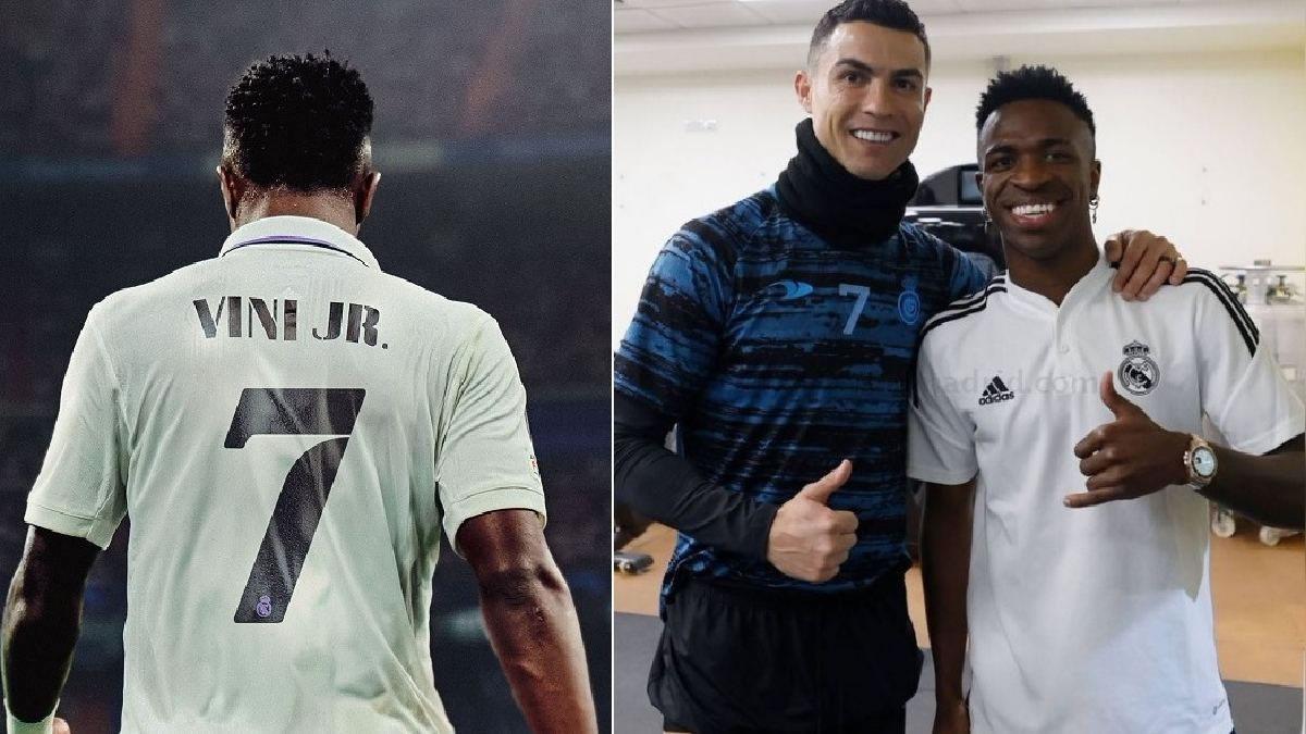 Cristiano Ronaldo es el ídolo de Vinicius y hoy en día el brasileño usa el dorsal 7 en el Real Madrid.