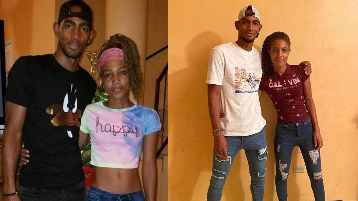 Mayra junto a su hermano, Jerry Bengtson, delantero de Olimpia.