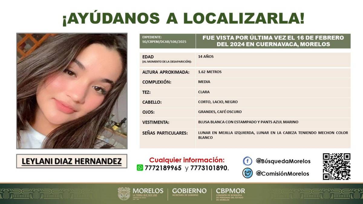 Leylani, de 14 años, fue localizada y volvió a desaparecer