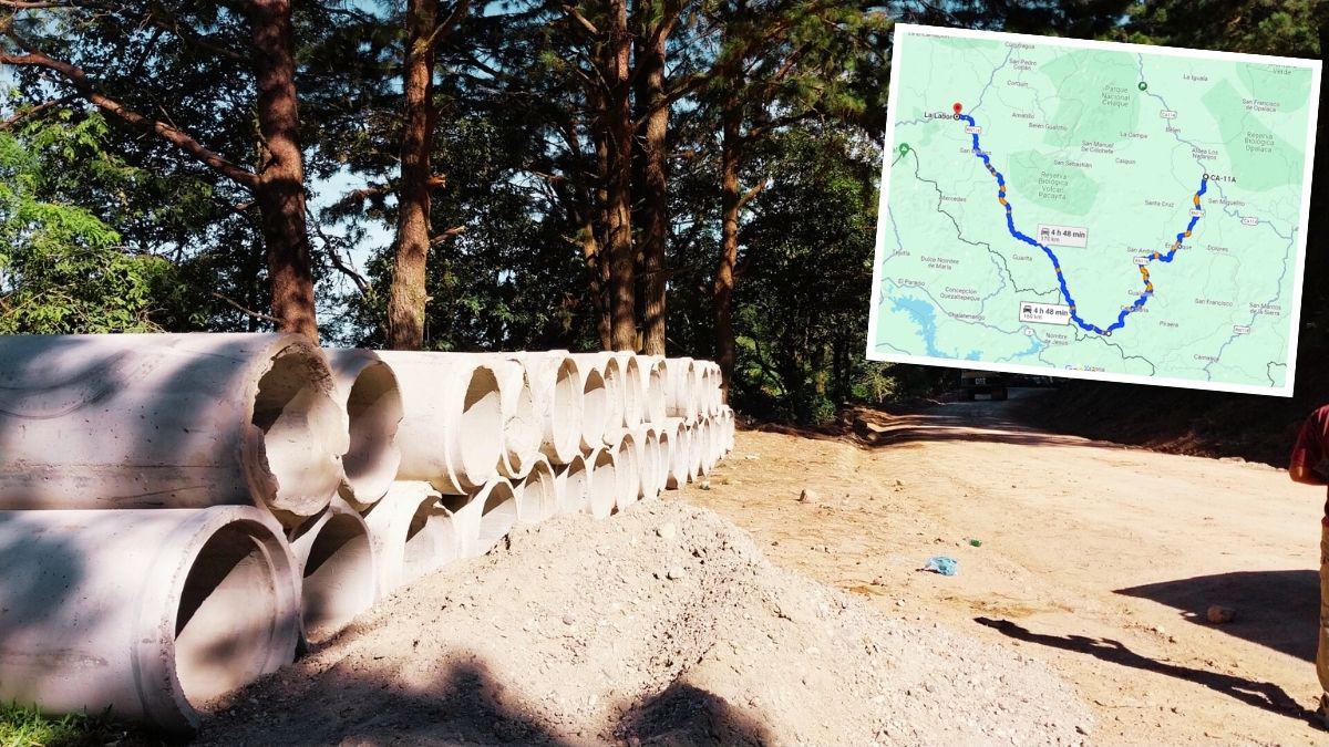<b>La carretera del sur de Lempira mire alrededor de 170 kilómetros desde San Juan. Intibucá, hasta La Labor, Ocotepeque. La vía se mantiene en constante mantenimiento debido a que casi toda es de terracería. Ahí llevan años clamando por un proyecto de pavimentación completo.</b>