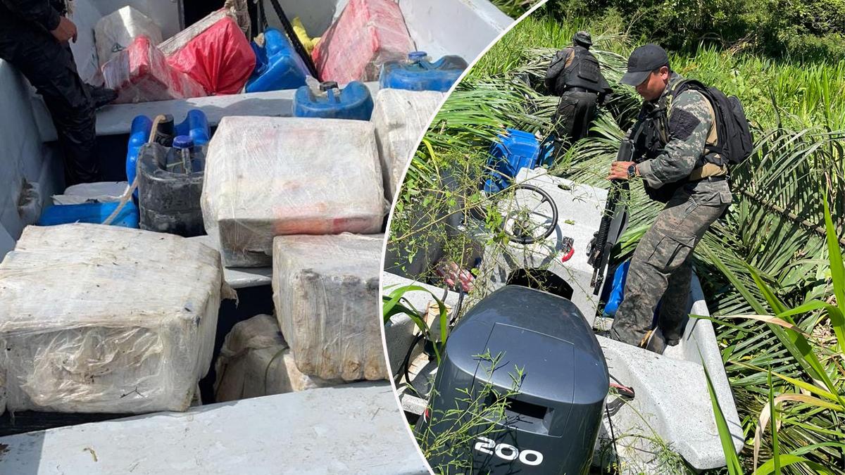 Decomisan 13 fardos de droga en lanchas rápidas en Tela, Atlántida