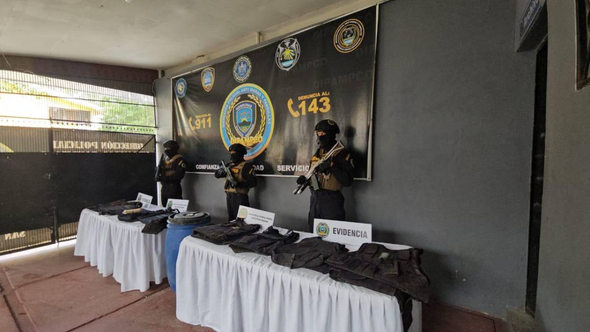 Altar satánico decomisado a la Pandilla 18 en Choloma