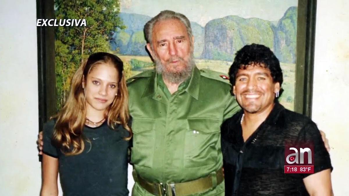 Un encuentro entre Mavys Álvarez , Diego Maradona y Fidel Castro en Cuba.