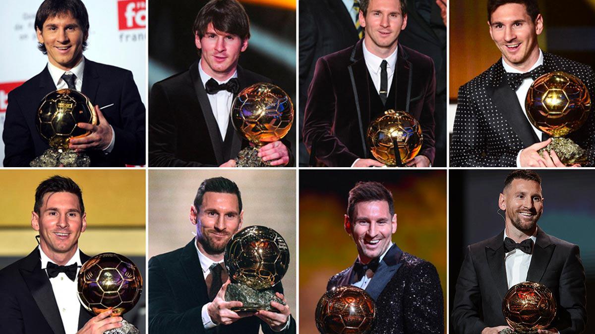 Los 8 Balones de Oro que ha conquistado Leo Messi.