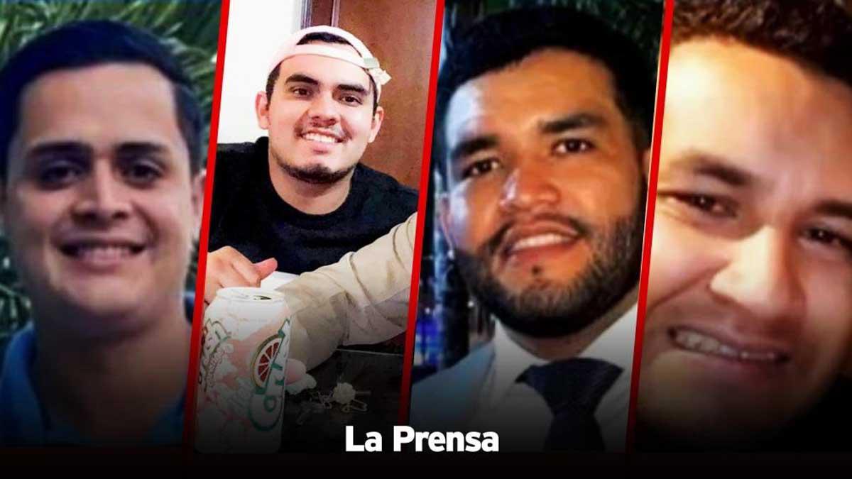Las cuatro víctimas de la masacre en Tegucigalpa.
