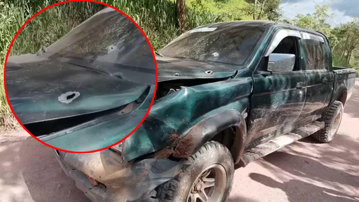 ¡Atentado! Dos muertos y tres heridos deja ataque a pick up en Copán