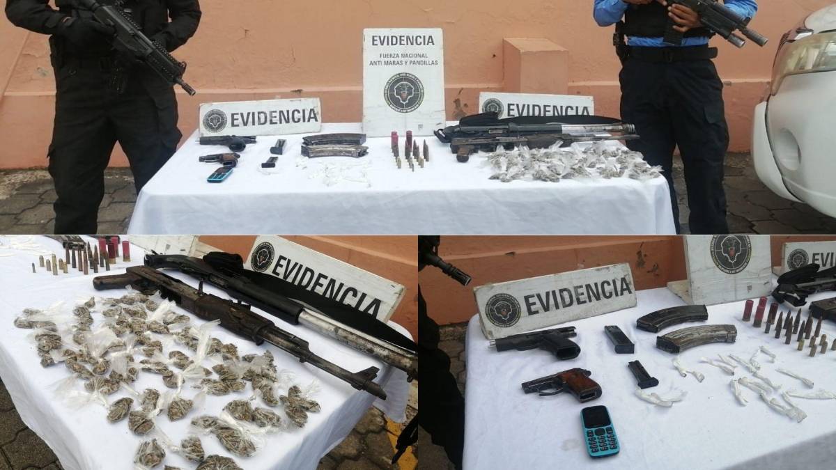 AK-47, escopeta y drogas hallan en cuartería de Comayagüela