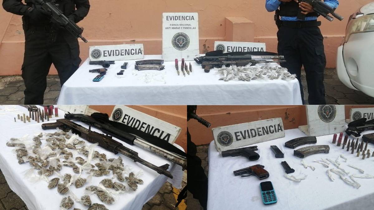 AK-47, escopeta y drogas hallan en cuartería de Comayagüela