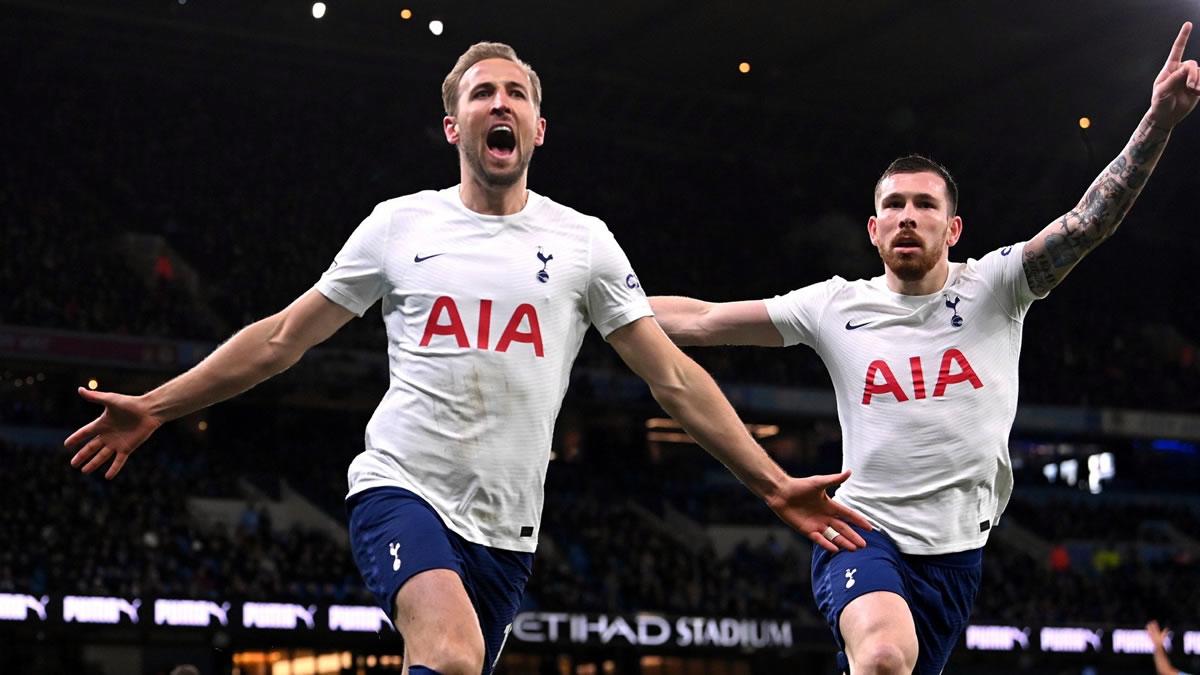 Harry Kane fue la figura del Tottenham para lograr la victoria sobre el City.