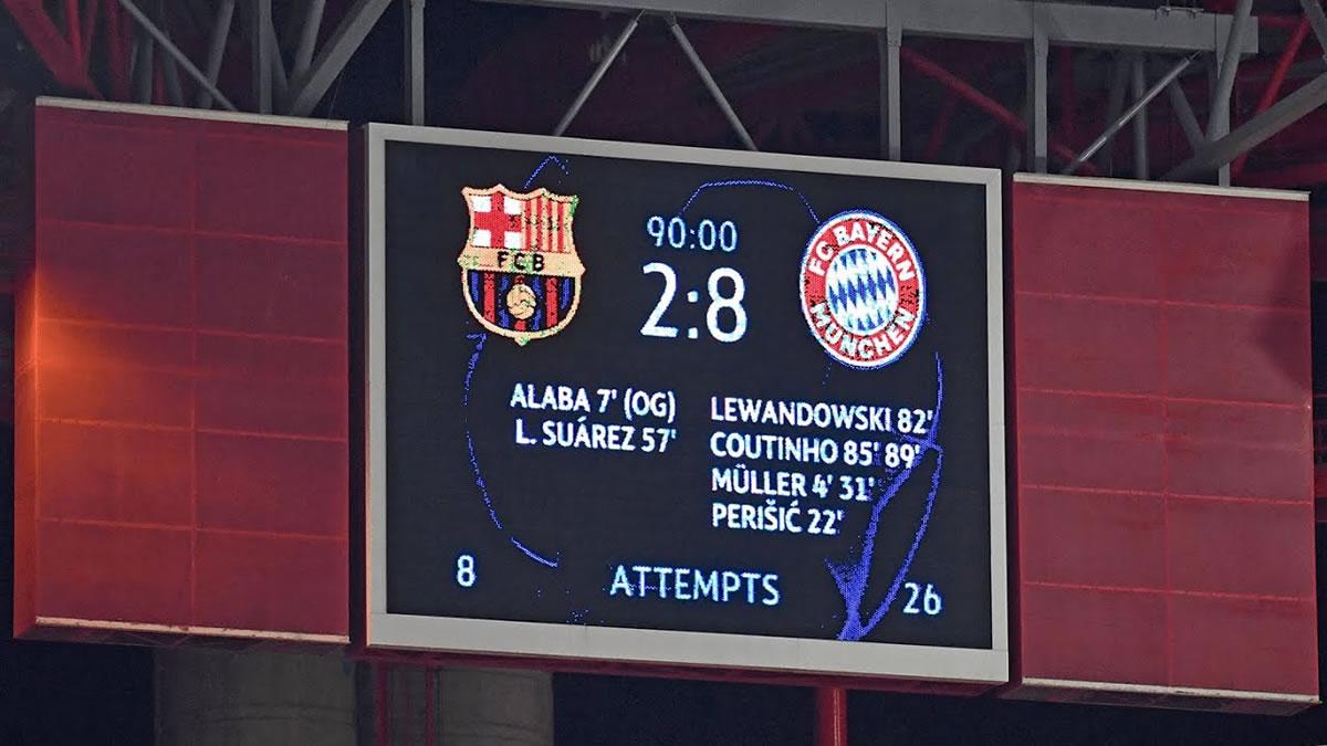 La peor derrota en la historia del Barcelona en la Champions League.