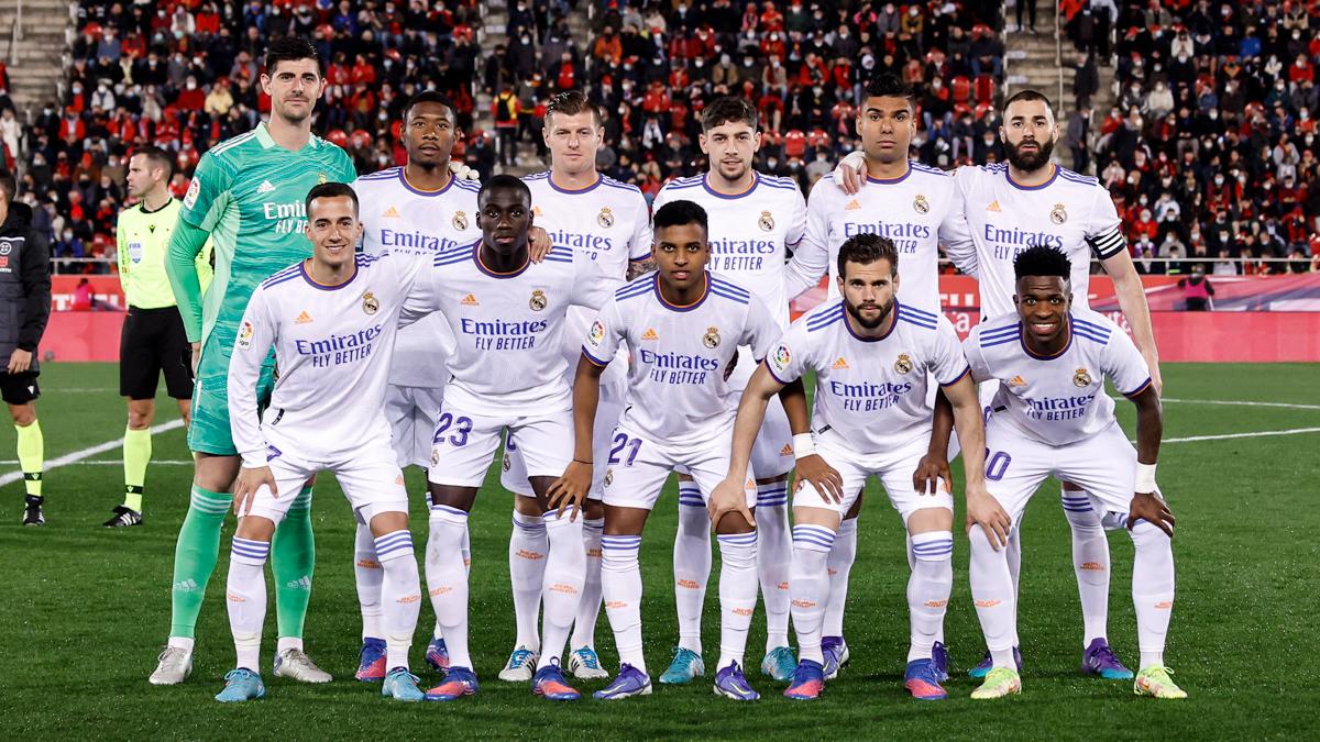 El 11 titular del Real Madrid que goleó 3-0 al Mallorca. Foto Twitter Real Madrid.