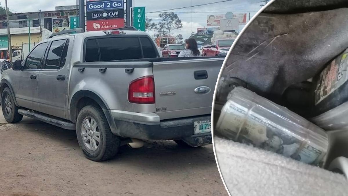 Decomisan miles de dólares en un pick up en Tegucigalpa