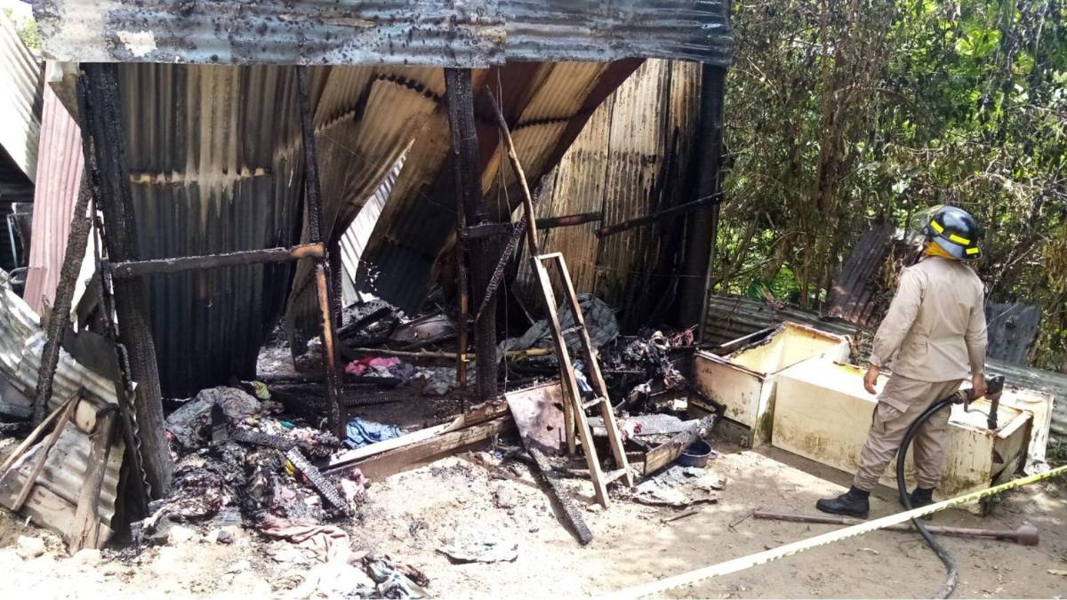 Varios bomberos llegaron al lugar del incendio para sofocar las llamas.