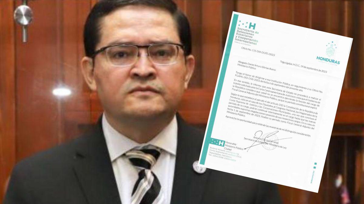 Cancillería niega dar trámite a solicitud del fiscal Daniel Sibrián