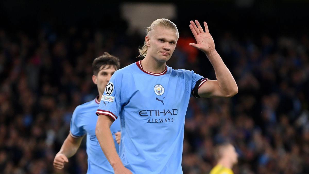 Haaland no celebró su gol contra el Borussia Dortmund.