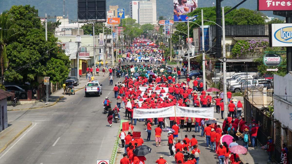 Hondureños se movilizan para conmemorar el Día del Trabajador