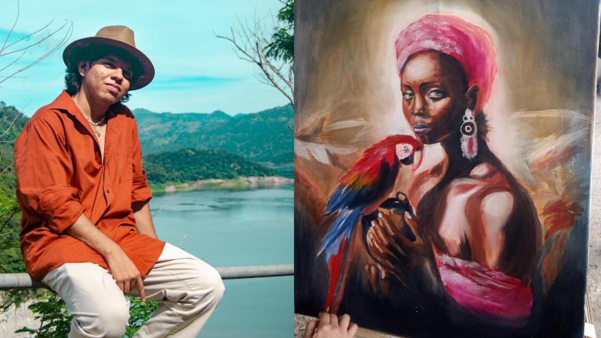 Stanley Banegas, el pintor progreseño que homenajea a los garífunas