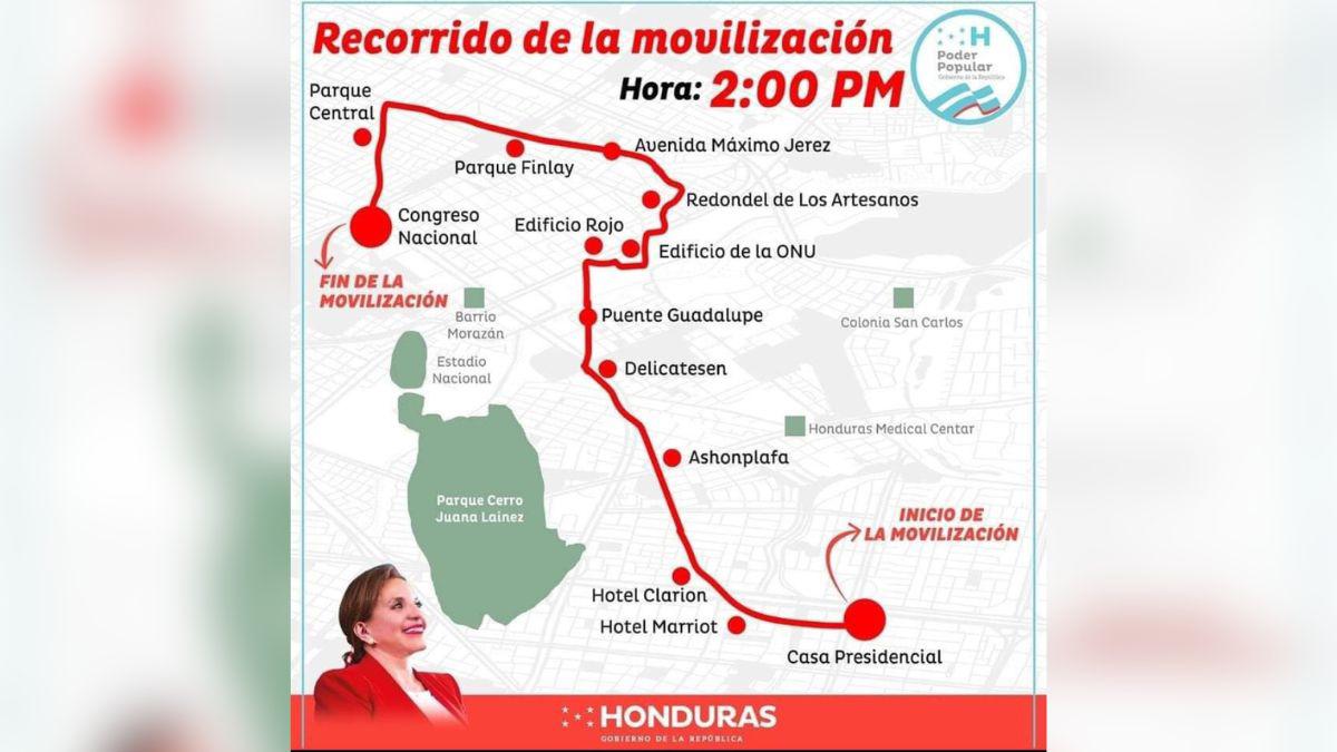 Calles cerradas y alternas por marcha de Libre en Tegucigalpa