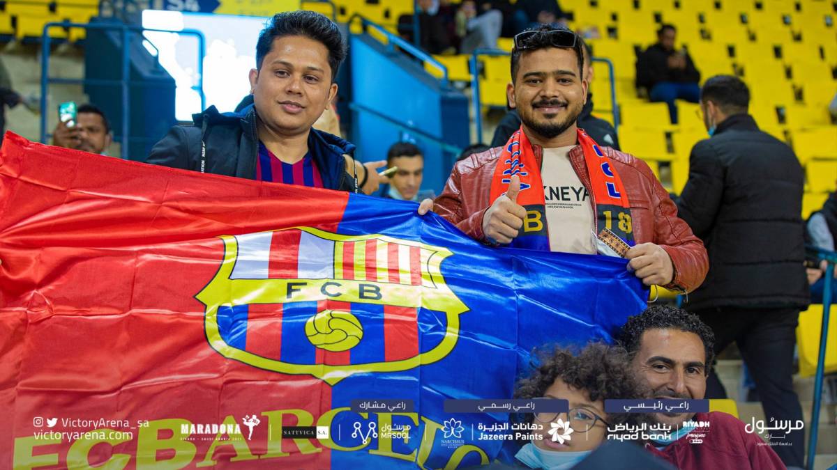 En Riad aparecieron aficionados del Barcelona.