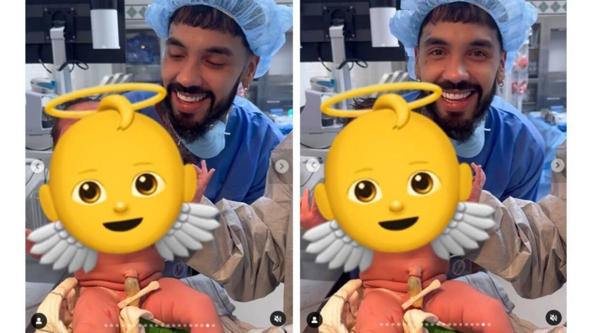 Anuel se mostró muy feliz en el nacimiento de su nueva bebé.