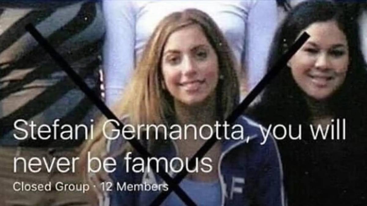 Así se visualizada en Facebook el grupo de haters de Lady Gaga en su etapa estudiantil.