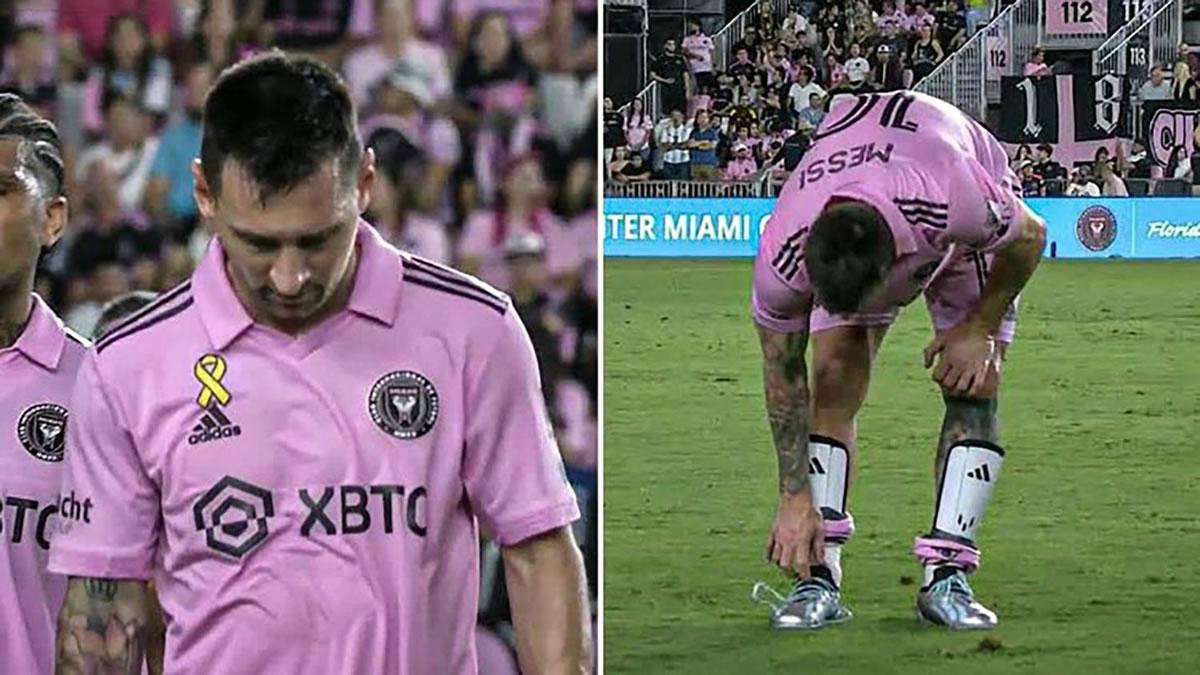 Messi sufrió molestias físicas y salió antes de que finalice la primera mitad.