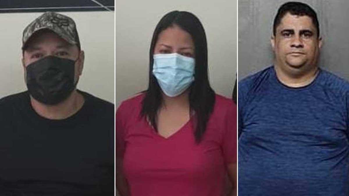 Yuri Alexey Valle Moya, Sayra Johana Romero y Roberto Vásquez Matute.