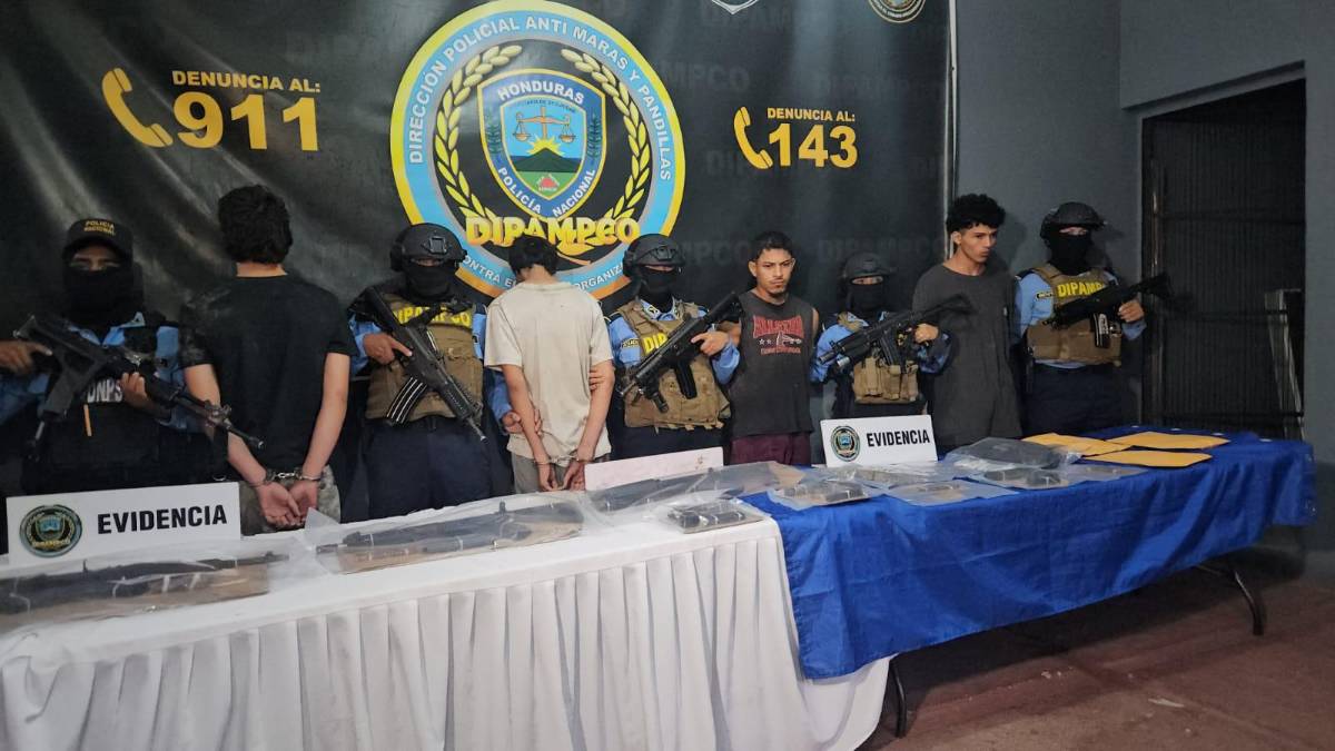 Capturan a cinco presuntos miembros de la 18 en Chamelecón