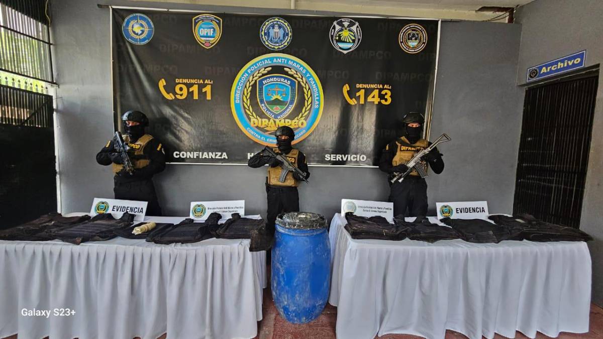 Altar satánico decomisado a la Pandilla 18 en Choloma