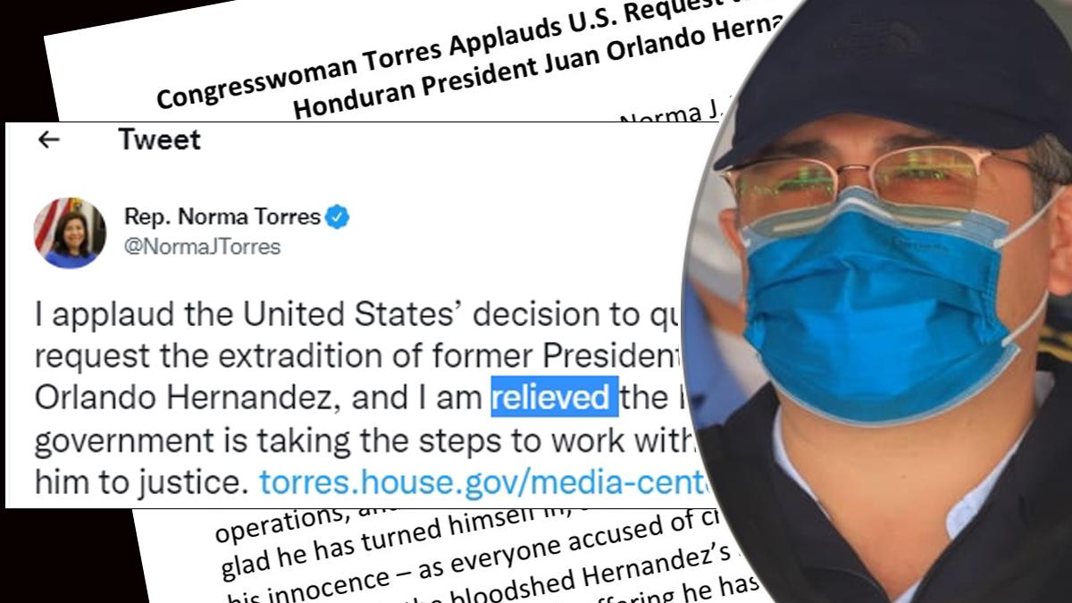 Congresista Norma Torres aplaude acciones de EEUU para extraditar a Juan Orlando Hernández