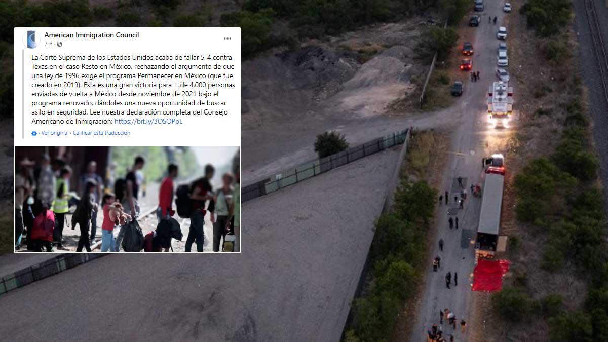 Unas 100 ONG piden a EEUU no deportar a los supervivientes de camión de Texas