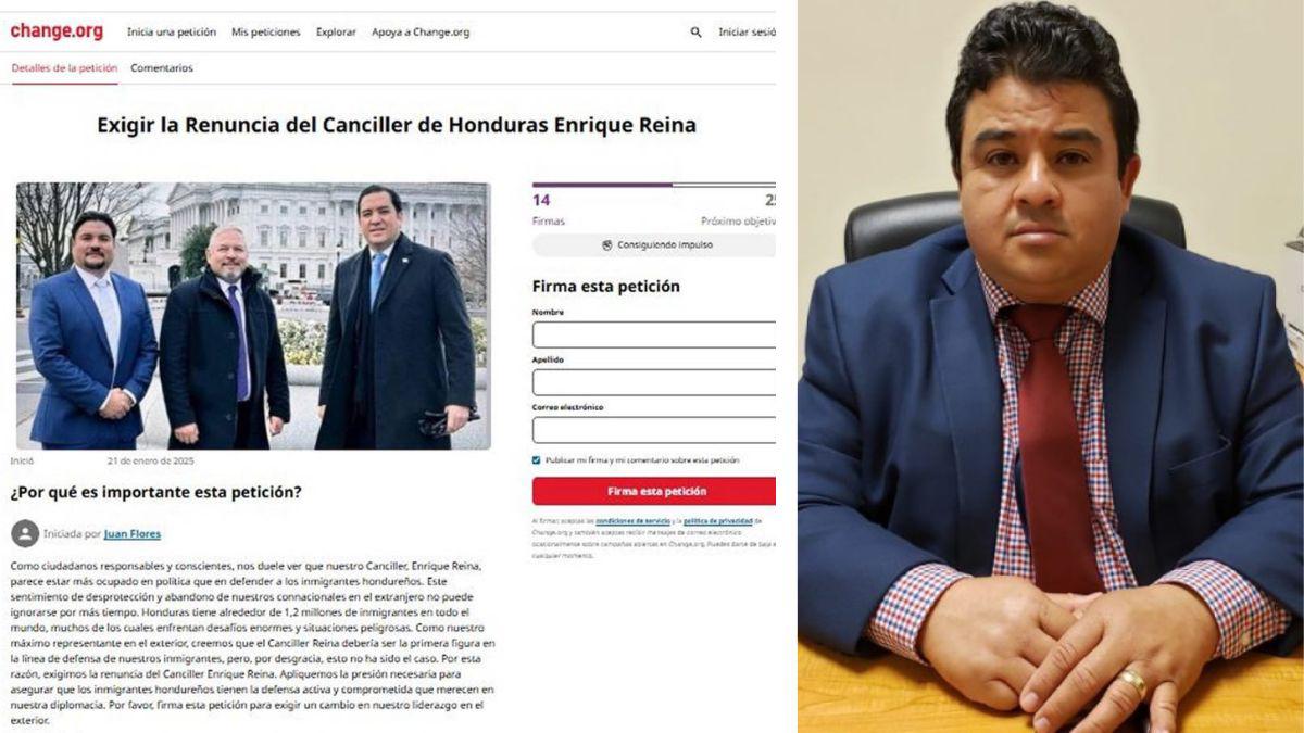 Colectan firmas para exigir renuncia del canciller Enrique Reina
