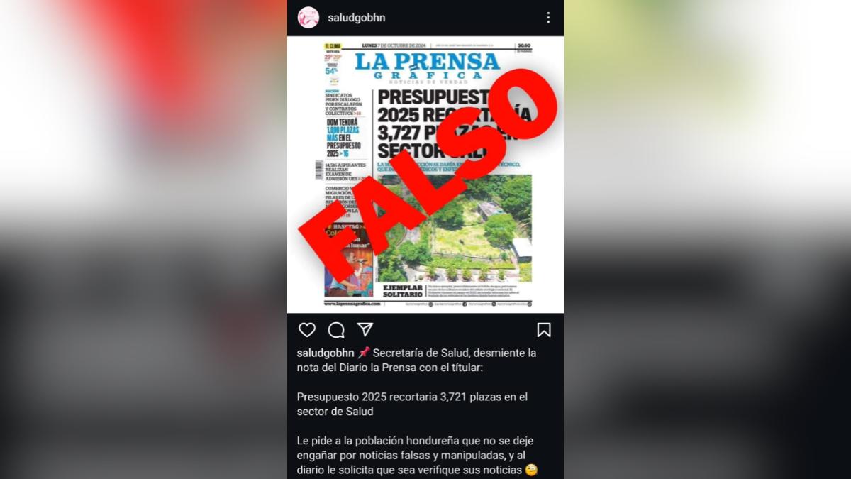 Publicación de la Secretaría de Salud en su cuenta de Instagram.