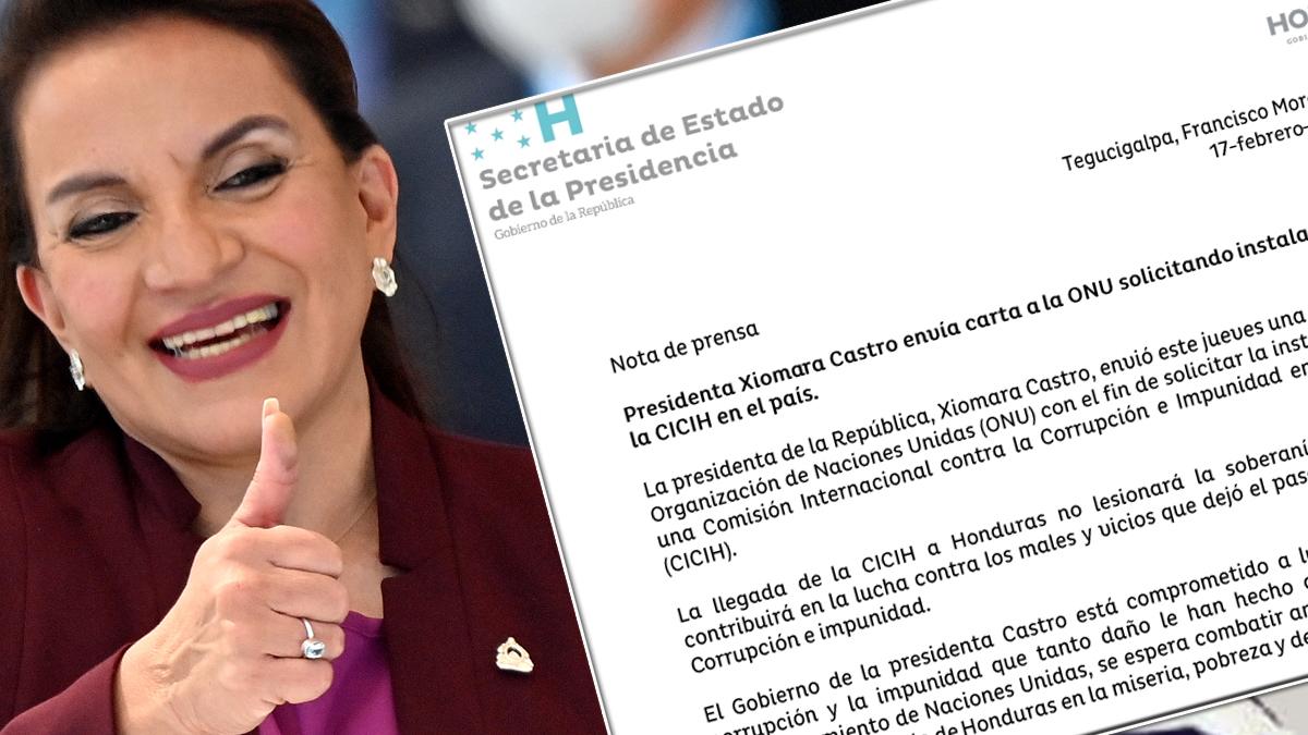 Xiomara Castro envía a las Naciones Unidas solicitud para crear la Cicih