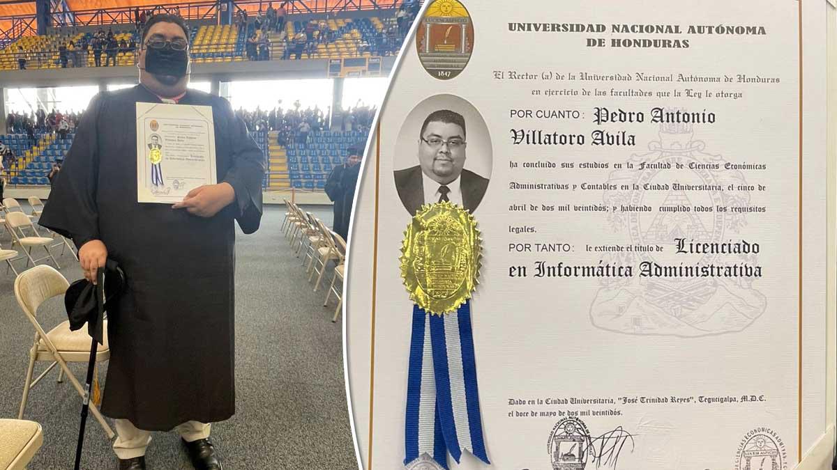 “Tardé dos años en volver a caminar y así culminar mi carrera”: Joven tras graduarse de la Unah