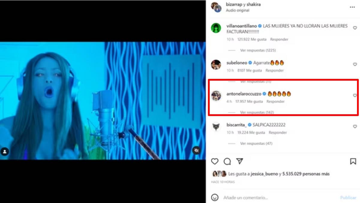 El mensaje de Antonela Roccuzzo a la canción de Shakira dedicada a Gerard Piqué, excompañero de Messi en el Barcelona.
