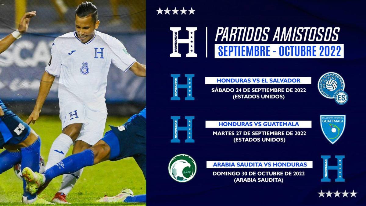 Honduras anuncia tres amistosos; uno de ellos ante selección mundialista