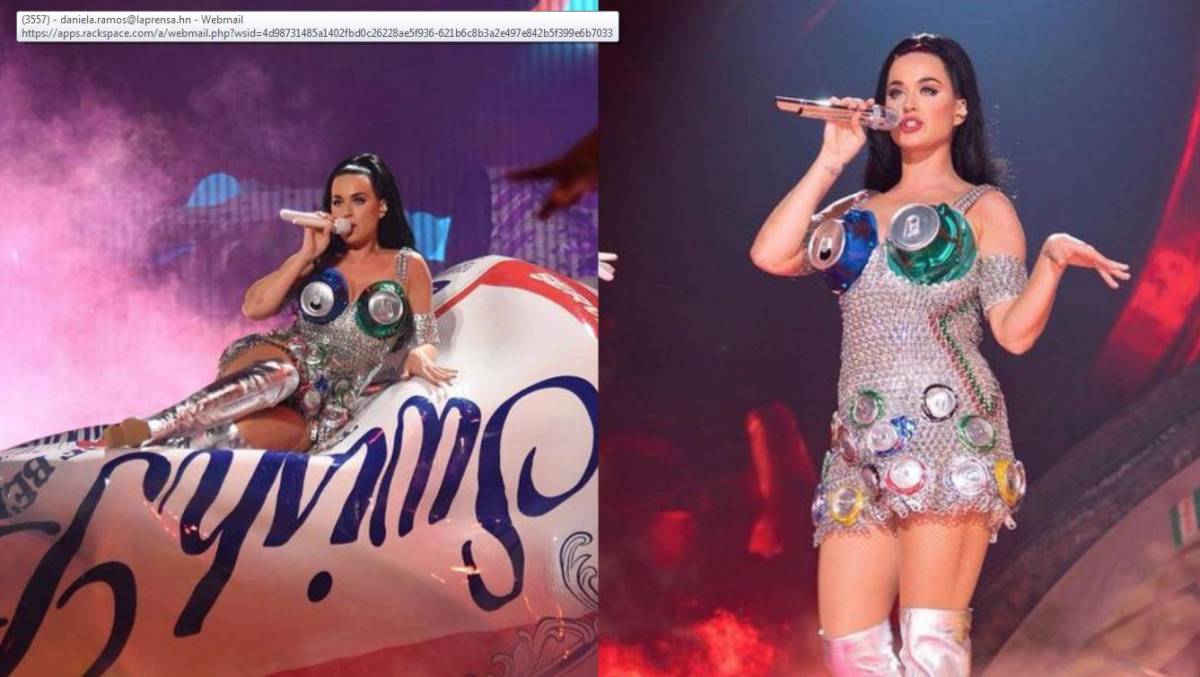 Fiel a su estilo extravagante, Katy Perry lució un sujetador que servía cerveza.