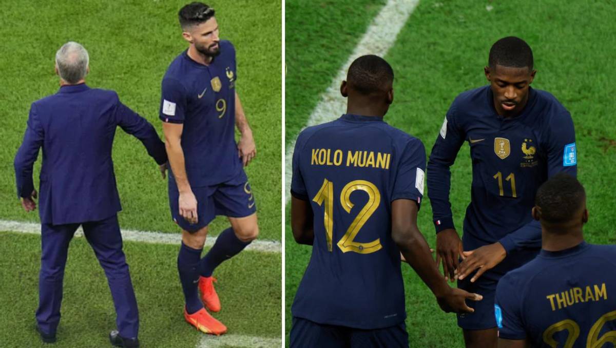 ¿Enfado de Deschamps? Dembélé y Giroud salieron antes del descanso