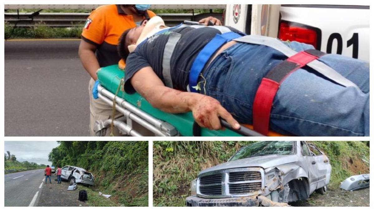 Migrantes hondureños se salvan de morir milagrosamente en aparatoso accidente en México