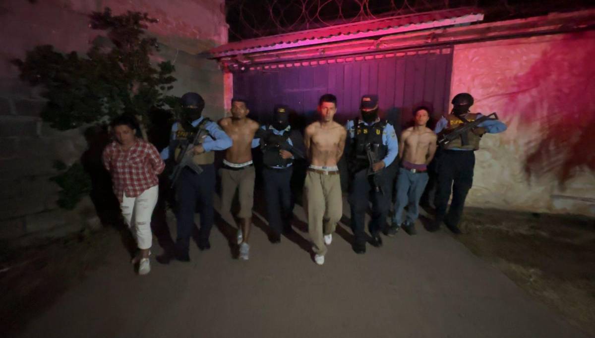 Capturan a cuatro supuestos sicarios de la pandilla 18 en Comayagua