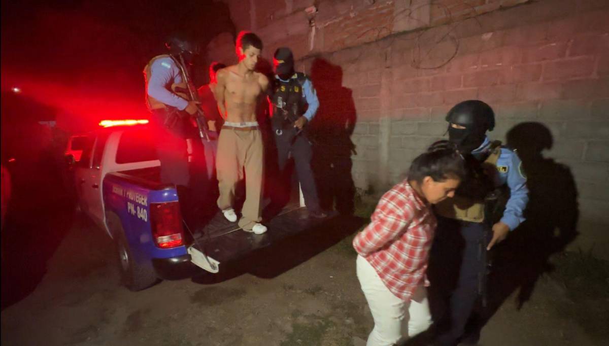 Capturan a cuatro supuestos sicarios de la pandilla 18 en Comayagua