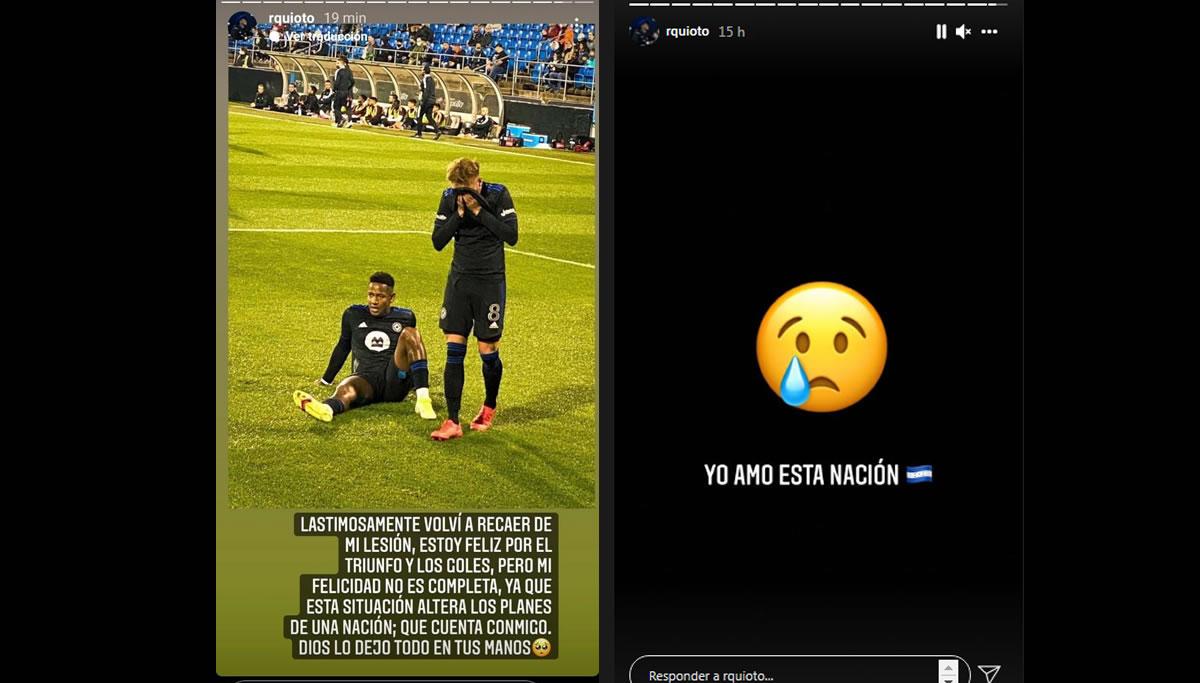 Los mensajes de Romell Quioto en su cuenta de Instagram.