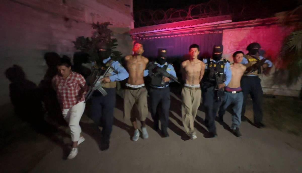 Capturan a cuatro supuestos sicarios de la pandilla 18 en Comayagua