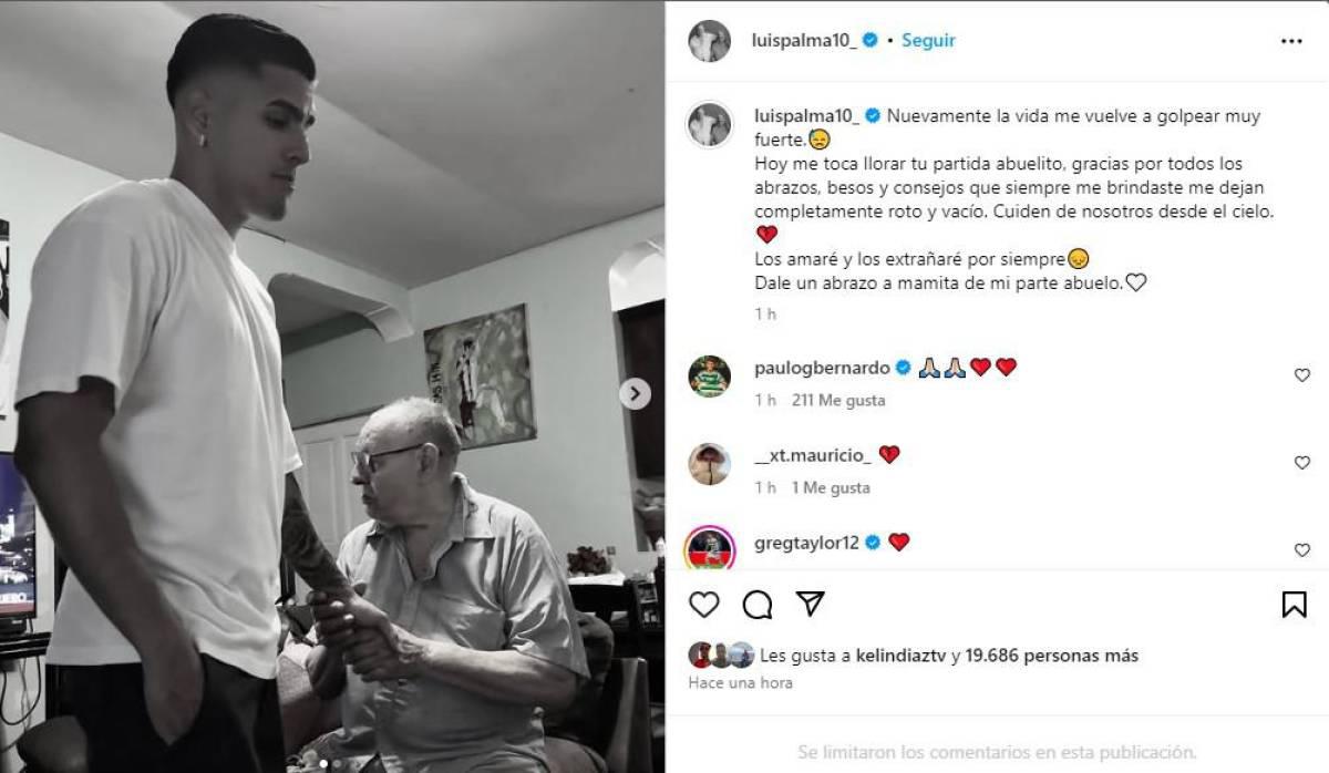 El mensaje de Luis Palma tras el fallecimiento de su abuelo.